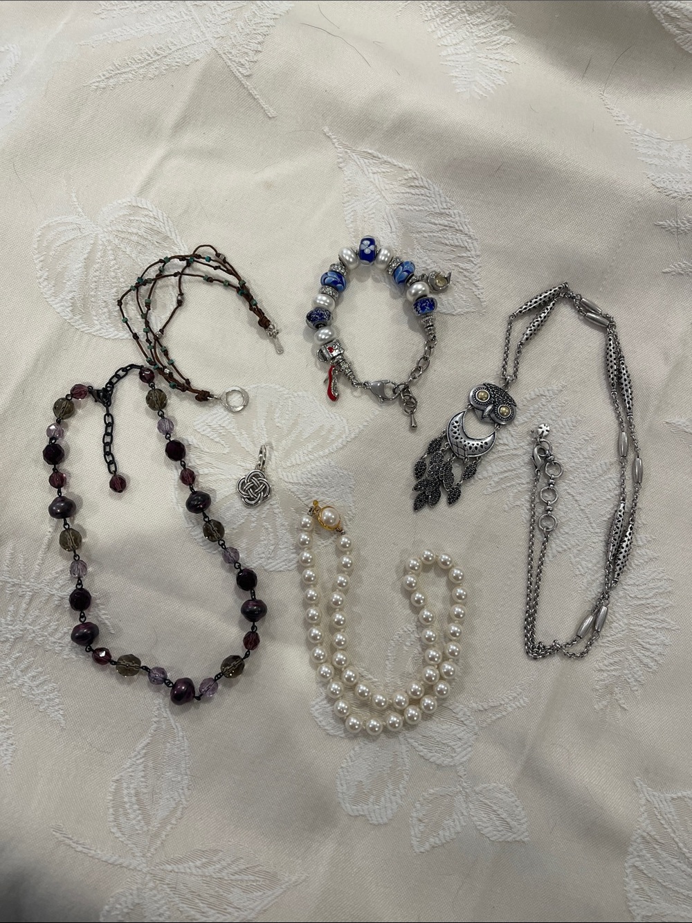 Jewelry Lot of 6 Pieces including Lucky Brand, Carolee & Brighton
